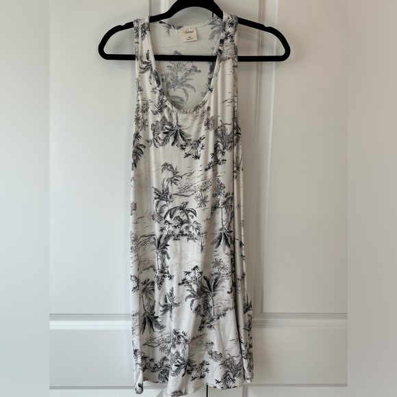 Soma Cool Nights Tank Sleepshirt Tropical Toile Ivory (Size XS) - Picture 2 of 7